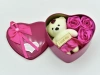 Iron box bear soap flower gift, single soap flower wholesale, soap flower Qixi Festival gift, eternal flower single rose details Picture